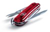 Нож-брелок Викторинокс (Victorinox) Signature, 58 мм, 7 функций, полупрозрачный красный - фото 112379