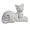 Фигура декоративная Кошка с котенком цвет: белый глянец L=18 W=10 H=12 см - фото 173680