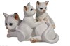 Фигура декоративная Кошка с котятами цвет: белый глянец L17W12H11 см - фото 173685