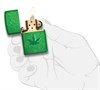 Зажигалка Зиппо (Zippo) Classic с покрытием Meadow™, латунь/сталь, зелёная, глянцевая, 36x12x56 мм - фото 184728