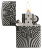 Зажигалка Зиппо (Zippo) Armor® с покрытием Antique Silver, латунь/сталь, серебристая, матовая, 36x12x56 мм - фото 184741