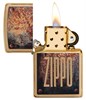 Зажигалка Zippo Rusty Plate с покрытием Brushed Brass, 29879 - фото 184811