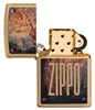 Зажигалка Zippo Rusty Plate с покрытием Brushed Brass, 29879 - фото 184812