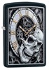Зажигалка Zippo Skull Clock с покрытием Black Matte, 29854 - фото 184880