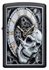 Зажигалка Zippo Skull Clock с покрытием Black Matte, 29854 - фото 184883