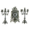 Часы каминные с канделябрами на 5 свечей, под бронзу AL-82-101-C-ANT - фото 186110