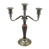 Канделябр на 3 свечи с деревянной вставкой на основании антик AL-80-384-ANT - фото 186367