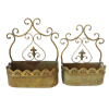 Кашпо настенное, пара,  для цветов  декоративное,  золотая патина FY-160094-LS-F129 - фото 187136