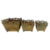 Кашпо напольное, набор из 3-х,  для цветов   золотая патина FY-160092-LMS-F129 - фото 187142