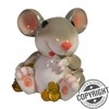 Копилка Мышонок Микки (серый) L10 W10,5 H12 см - фото 189425