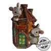 Копилка Мышки в деревянном домике L12 W12 H16 см - фото 189475