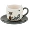 Чашка с блюдцем коллекция "Озорные коты" 220 мл - фото 287431