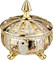 Конфетница с крышкой "Lefard gold glass" D=17 см H=21 см - фото 288106