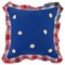 Подушка декоративная  "Индиго" ,40х40 см ,100% хлопок,синий+клетка,синтипон - фото 300714