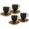 Чайный набор lefard на 4 персоны 8 пр. 250 мл черный - фото 302337
