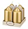 Набор свечей из 4  шт 10*5 см золотой металлик - фото 347566