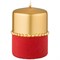 Свеча декоративная столбик "Велюровый шик" red D=7,5 см H=10 см - фото 347832