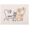 Полотенце "Парочка кошек",35х70. махра,шампань,вышивка,100% хлопок 400гр\м - фото 350398