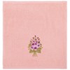 Салфетка махровая "Фиалка" 35х35 см , 100% хлопок, розовый, вышивка - фото 391402