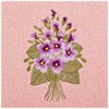 Салфетка махровая "Фиалка" 35х35 см , 100% хлопок, розовый, вышивка - фото 391403