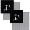 Набор салфеток из 4-х шт "Семейка",30х30 см , 40х40 см , 50% пэ+50% х/б, чёрный+бел. - фото 391816
