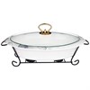 Мармит со стекл.крышкой на метал.подставке овальный "Moon art" 1,75л 36*22*11 см - фото 392501