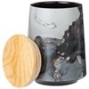 БАНКА С ДЕРЕВ.КРЫШКОЙ LEFARD "MOON ART" 650МЛ 10,5*14СМ ЧЕРНАЯ (КОР=24ШТ.) - фото 393959