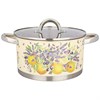 Кастрюля agness "Прованс лимоны" со стеклянной крышкой, нерж.сталь, 4,6 л 22х12 см - фото 394600