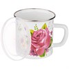 Кружка эмалированная с пластик.крышкой серия "Пленительная роза" 650 мл , 10*10 см - фото 394636