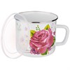 Кружка эмалированная с пластик.крышкой серия "Пленительная роза" 1500 мл , 14*12 см - фото 394642