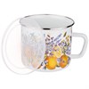 Кружка эмалированная с пластик.крышкой серия "Прованс лимоны" 1500 мл , 14*12 см - фото 394648