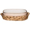 Блюдо для запекания в плетеной корзине bronco "Nature" 1200 мл кремовое - фото 395147