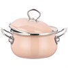 Кастрюля эмалир. с крышкой с эффектом металлик серия "Deluxe" цв:розовый 2.8 л. 18х11,5 см - фото 396359