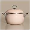 Кастрюля эмалир.с крышкой с эффектом металлик серия "Deluxe" цв:розовый 3.9 л. 20х13 см - фото 396361