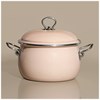 Кастрюля эмалир. с крышкой с эффектом металлик серия "Deluxe" цв:розовый 5,2 л. 22х14,5 см - фото 396364
