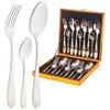 Набор столовых приборов agness на 6 персон 18 пр.в деревянном кейсе - фото 396819