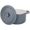 Кокотница с крышкой agness 15,4*11,9*8,1 см 460 мл серая - фото 396961