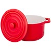 Кокотница с крышкой agness 15,4*11,9*8,1 см 460 мл красная - фото 396965