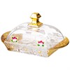 Масленка "Lefard gold glass" 17,5*10,5 см H=9 см + нож - фото 397135