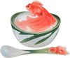 Икорница с крышкой и ложкой "Золотая рыбка" 10*10*9 см - фото 397927