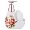 Дозатор для моющего средства "Корейская роза" 350 мл 11*9 см H=16 см + губка - фото 399967