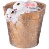 Кашпо"зайчики в золотом ведре"" 19*22*23 см - фото 400650