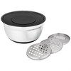 Миска agness 6 в 1 с крышкой с 3-мя съемными тёрками, 24 см, 2,25 л. противоскользящее дно - фото 401211
