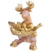 Фигурка декоративная "Лось с листком"  цвет: золото - фото 401365