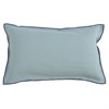 Чехол на подушку из фактурного хлопка голубого цвета с контрастным кантом из коллекции Essential, 30х50 см - фото 404126