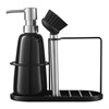Органайзер с диспенсером для мыла Gunvor, 380 мл, черный - фото 404384