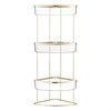 Полка напольная трехъярусная угловая Siv, золотистая - фото 404427