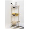 Полка напольная трехъярусная угловая Siv, золотистая - фото 404428