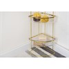 Полка напольная трехъярусная угловая Siv, золотистая - фото 404430
