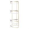 Полка напольная трехъярусная угловая Siv, золотистая - фото 404431